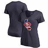 Women San Francisco 49ers Navy NFL Pro Line by Fanatics Branded Banner State T-Shirt